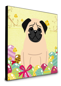 Pug - Fawn - Easter Eggs Wall Panel