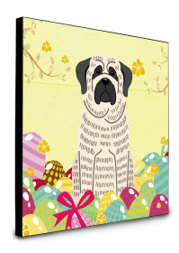 Mastiff - Brindle and White - Easter Eggs Wall Panel