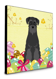 Schnauzer - Black - Easter Eggs Wall Panel