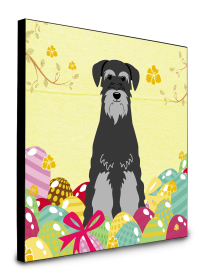 Schnauzer - Black and Grey - Easter Eggs Wall Panel