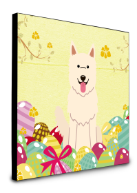 German Shepherd - White - Easter Eggs Wall Panel