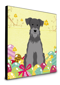 Miniature Schnauzer - Black and Silver - Easter Eggs Wall Panel