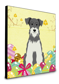 Miniature Schnauzer - Salt and Pepper - Easter Eggs Wall Panel