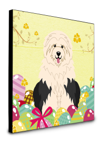 Old English Sheepdog Easter Eggs Wall Panel