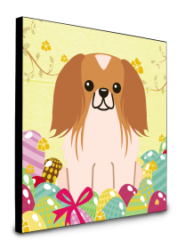 Pekingese - Red and White - Easter Eggs Wall Panel