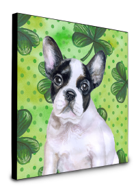 French Bulldog - Black and White - St Patrick's Wall Panel