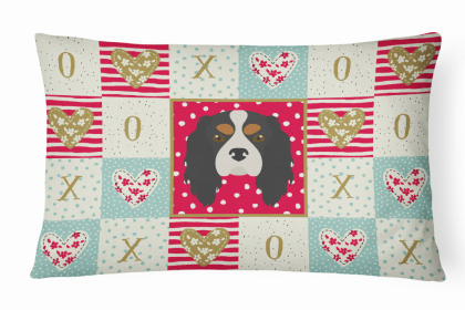 Cavalier King Charles Spaniel Art Love Canvas Fabric Decorative Pillow