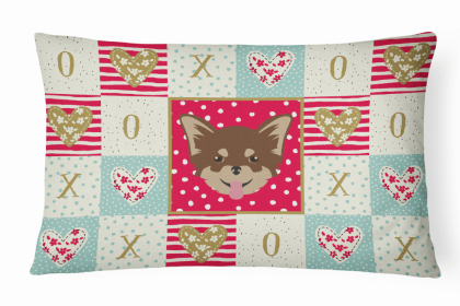 Chihuahua Art Love Canvas Fabric Decorative Pillow