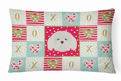 Coton de Tulear Art Love Canvas Fabric Decorative Pillow