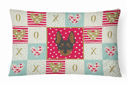 Toy Fox Terrier Art Love Canvas Fabric Decorative Pillow