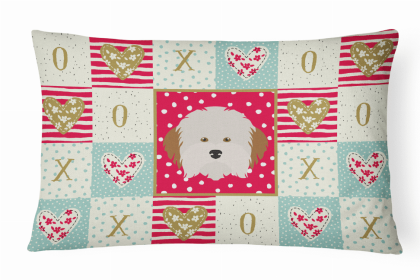 Havanese Art Love Canvas Fabric Decorative Pillow