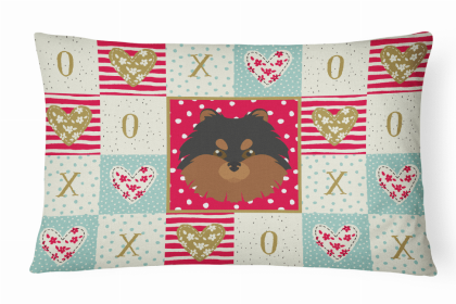 Pomeranian Art Love Canvas Fabric Decorative Pillow