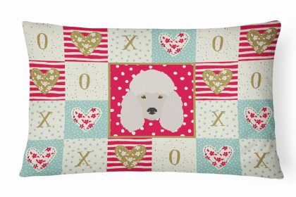 Poodle Art Love Canvas Fabric Decorative Pillow