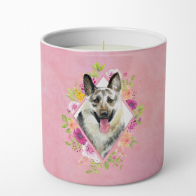 Eastern German Shepherd Pink Flowers 10 oz Decorative Soy Candle