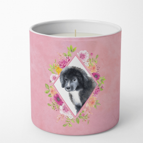 Newfoundland - Puppy Pink Flowers 10 oz Decorative Soy Candle