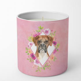 Boxer Pink Flowers 10 oz Decorative Soy Candle