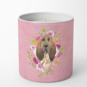 Bloodhound Pink Flowers 10 oz Decorative Soy Candle