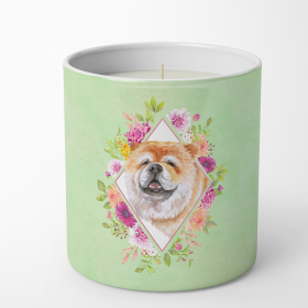 Chow Chow #2 Green Flowers 10 oz Decorative Soy Candle