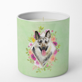 Eastern German Shepherd Green Flowers 10 oz Decorative Soy Candle