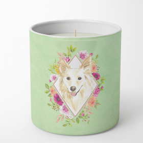 Collie - White Green Flowers 10 oz Decorative Soy Candle