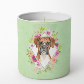 Boxer Green Flowers 10 oz Decorative Soy Candle