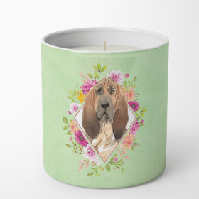 Bloodhound Green Flowers 10 oz Decorative Soy Candle