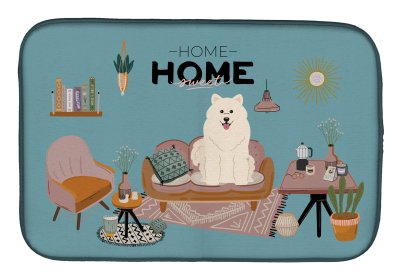 Samoyed Sweet Home Dish Drying Mat