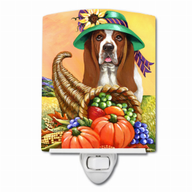 Basset Hound Autumn Ceramic Night Light