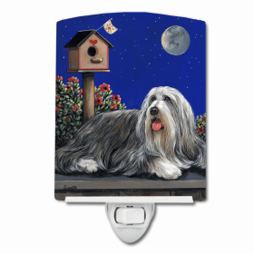 Bearded Collie Moon shine Ceramic Night Light