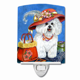 Bichon Frise Mademoiselle Ceramic Night Light