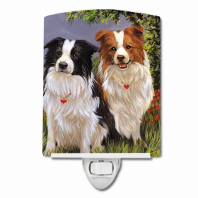 Border Collie Patrol Ceramic Night Light