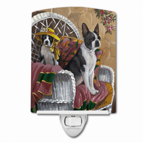 Boston Terrier Patio Gems Ceramic Night Light