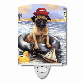 Pug Ahoy Sailor Ceramic Night Light