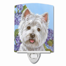 Westie Hydrangea Ceramic Night Light