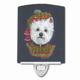 Westie Lad Plaid Ceramic Night Light