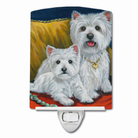 Westie Mom and Pup Ceramic Night Light