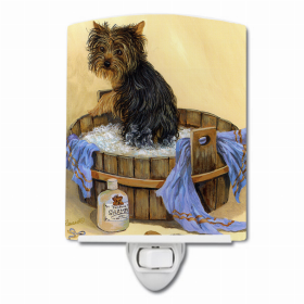 Yorkie Bath Time Ceramic Night Light