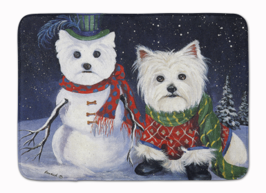 West Highland White Terrier/Westie Christmas Self Portrait Floor Mat