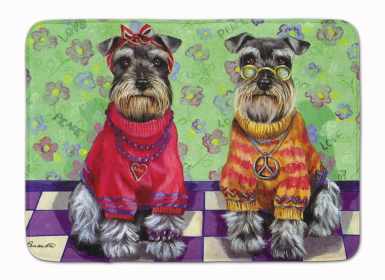 Schnauzer Peace and Love Floor Mat