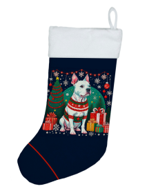 Pit Bull - White - Terrier Christmas Stocking