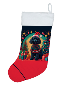 Poodle - Black Christmas Stocking