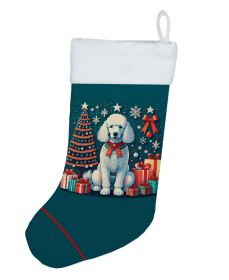 Poodle - White - Christmas Stocking