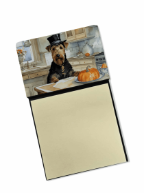 Airedale Terrier Fall Kitchen Pumpkins Sticky Note Holder