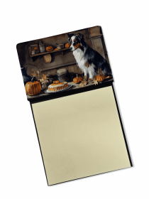 Australian Shepherd Fall Kitchen Pumpkins Sticky Note Holder