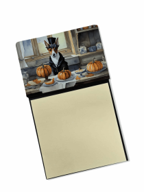 Basenji Fall Kitchen Pumpkins Sticky Note Holder