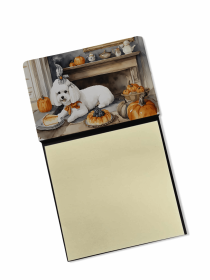 Bichon Frise 2 Fall Kitchen Pumpkins Sticky Note Holder