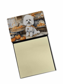 Bichon Frise 3 Fall Kitchen Pumpkins Sticky Note Holder