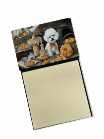 Bichon Frise4 Fall Kitchen Pumpkins Sticky Note Holder