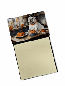 English Bulldog 1 Fall Kitchen Pumpkins Sticky Note Holder