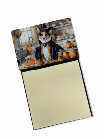 Corgi 1 Fall Kitchen Pumpkins Sticky Note Holder